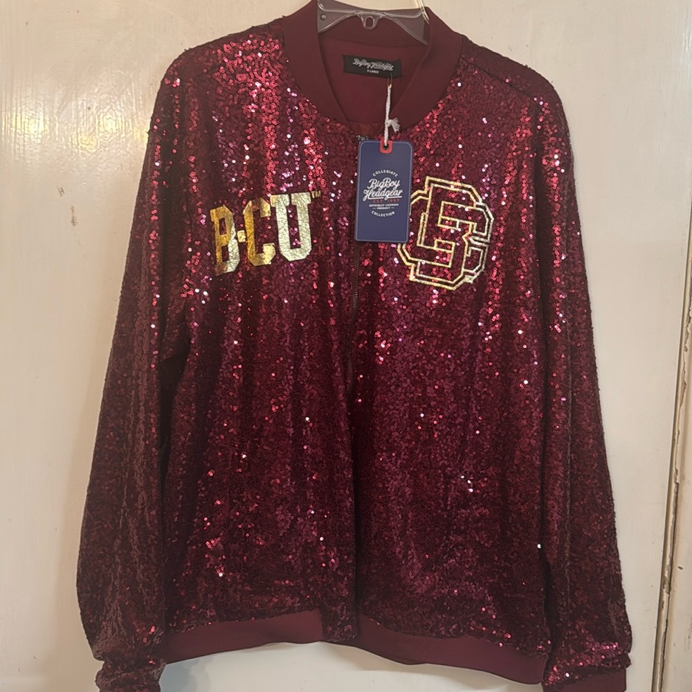 Big boy headgear  jacket burgundy sequins brand new with tags